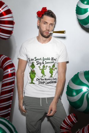 BARBATI - Tricou din bumbac organic personalizat cu imagini print tematica moda de Craciun.