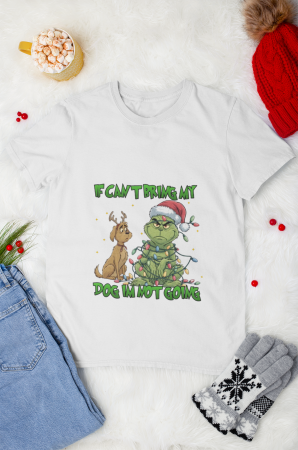 UNISEX - Tricou din bumbac organic personalizat cu imagini print tematica moda de Craciun.