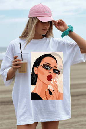 Colectia Fashionista - Tricou din bumbac organic personalizat cu imagini print tematica la moda
