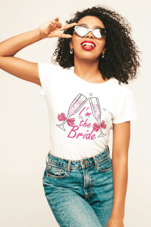 Tricouri pentru femei - Tricou din bumbac organic personalizat cu imagini print tematica petrecerea burlacitelor