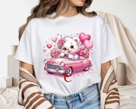 Colectia Valentine's Day - Tricou din bumbac organic personalizat cu imagini print tematica la moda