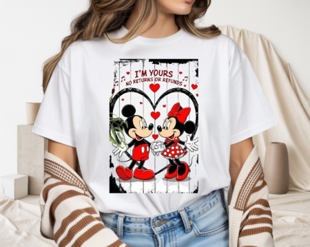 Colectia Valentine's Day - Tricou din bumbac organic personalizat cu imagini print tematica la moda