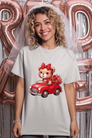 Love and Flirty - Tricou din bumbac organic personalizat cu imagini print tematica la moda