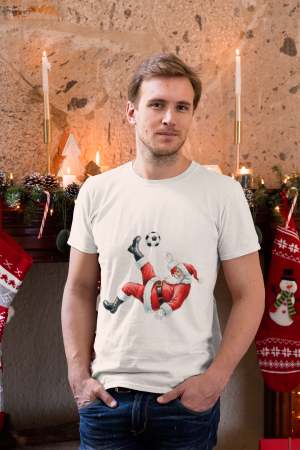 BARBATI - Tricou din bumbac organic personalizat cu imagini print tematica moda de Craciun.