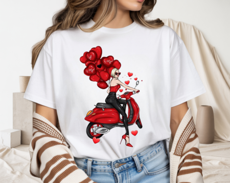 Colectia Valentine's Day - Tricou din bumbac organic personalizat cu imagini print tematica la moda