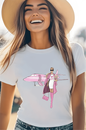 Colectia Fashionista - Tricou din bumbac organic personalizat cu imagini print tematica la moda