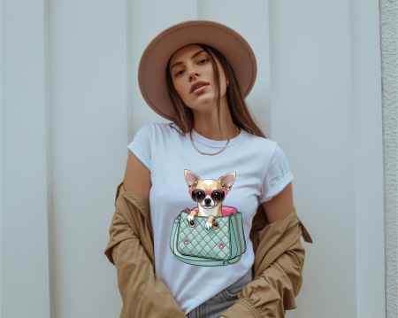 COLECTIA FASHIONISTA - Tricou din bumbac organic personalizat cu imagini print tematica la moda