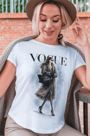 Tricouri pentru femei - Tricou din bumbac organic personalizat cu imagini print tematica la moda