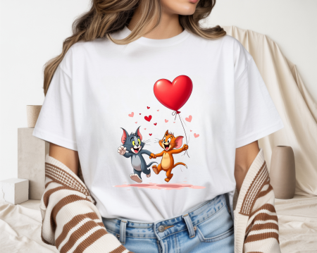 Colectia Valentine's Day - Tricou din bumbac organic personalizat cu imagini print tematica la moda