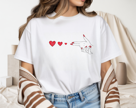 Colectia Valentine's Day - Tricou din bumbac organic personalizat cu imagini print tematica la moda