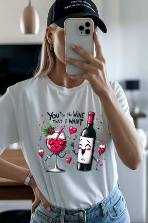 Colectia Valentine's Day - Tricou din bumbac organic personalizat cu imagini print tematica la moda