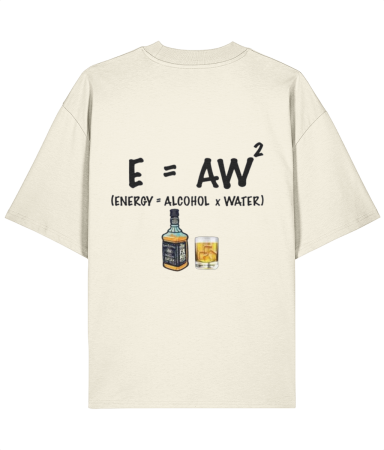 Colectia Trendy - Tricou oversized  din bumbac organic  Alchool and water