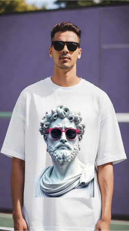 Tricouri pentru barbati - Tricou oversized din bumbac organic  Antique