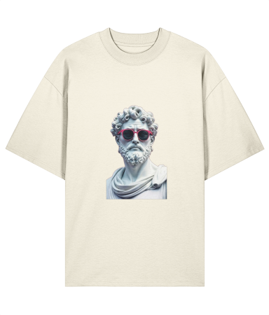 Colectia Trendy - Tricou oversized din bumbac organic  Antique