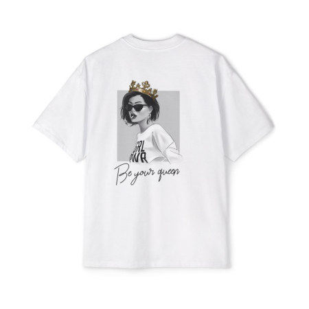 Tricouri pentru femei - Tricou oversized din bumbac organic Be your queen