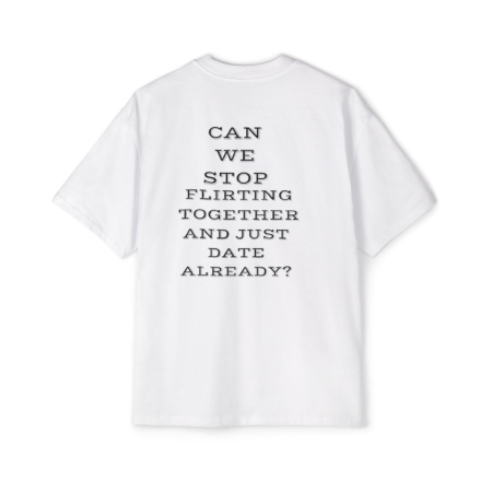 Tricouri pentru barbati - Tricou oversized din bumbac organic  Can you stop flirting