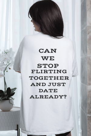 Tricouri pentru barbati - Tricou oversized din bumbac organic  Can you stop flirting