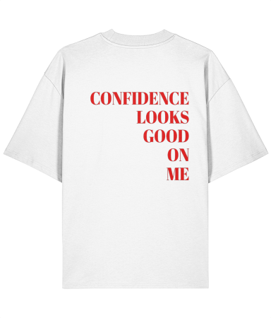 Tricouri pentru barbati - Tricou oversized  din bumbac organic Confidence looks good in me
