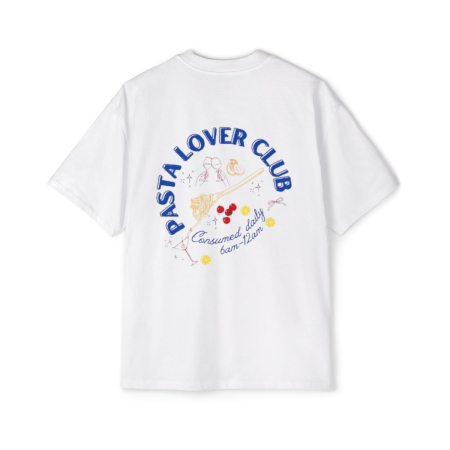 Tricouri unisex - Tricou oversized  din bumbac organic Pasta lover club