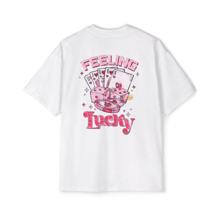 Tricouri pentru barbati - Tricou oversized din bumbac organic Feeling lucky
