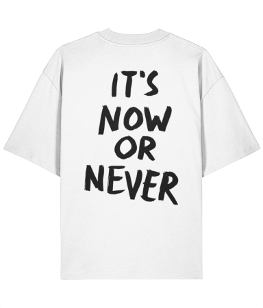 Tricouri pentru femei - Tricou oversized  din bumbac organic It's now or never