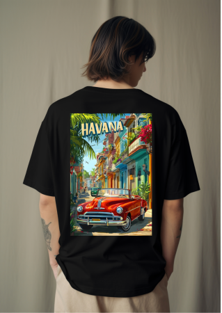 Colectia Trendy - Tricou oversized din bumbac organic Havana