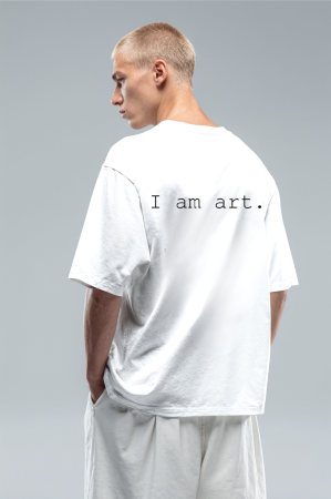 Tricouri pentru femei - Tricou  oversized din bumbac organic I am art