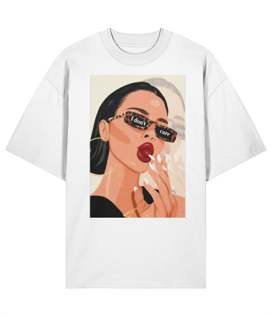 Colectia Fashionista - Tricou oversized din bumbac organic I don't care