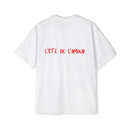 Colectia Fashionista - Tricou oversized din bumbac organic L'été de l'amour