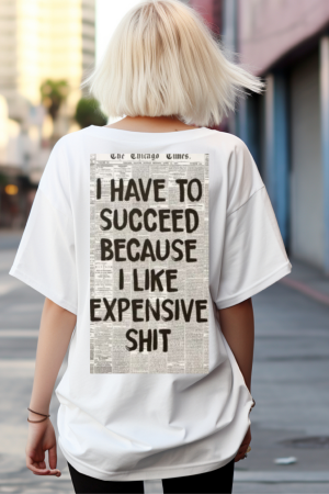 Tricouri unisex - Tricou oversized  din bumbac organic I have to succeed