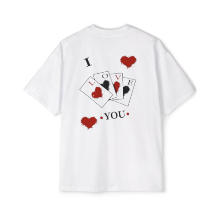 Tricouri pentru barbati - Tricou oversized din bumbac organic I love you