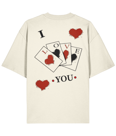 Tricou oversized din bumbac organic I love you