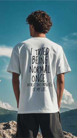 Tricouri pentru barbati - Tricou oversized  din bumbac organic I tried to be normal