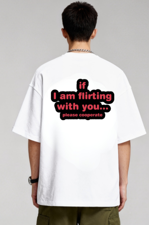 Colectia Trendy - Tricou oversized din bumbac organic If i am flirting
