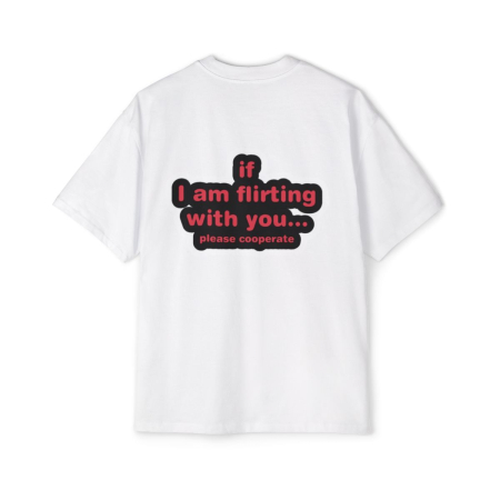 Colectia Trendy - Tricou oversized din bumbac organic If i am flirting