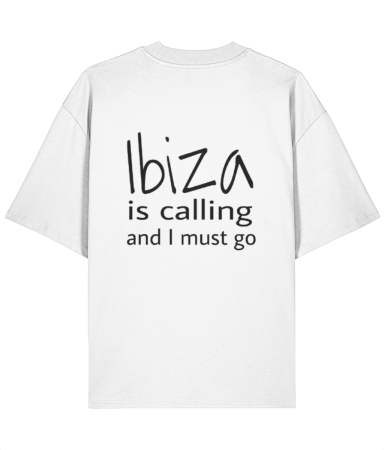 Colectia Fashionista - Tricou oversized  din bumbac organic  Ibiza is calling