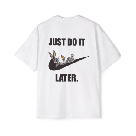 Colectia Fashionista - Tricou oversized  din bumbac organic  Just do it later