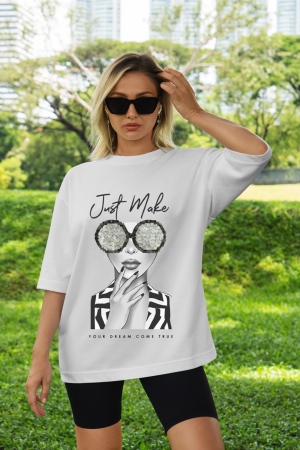 Tricouri pentru femei - Tricou din bumbac organic personalizat cu imagini print tematica la moda