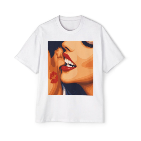 Colectia Trendy - Tricou oversized din bumbac organic Kiss