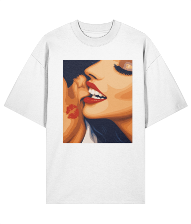 Tricouri pentru barbati - Tricou oversized din bumbac organic Kiss