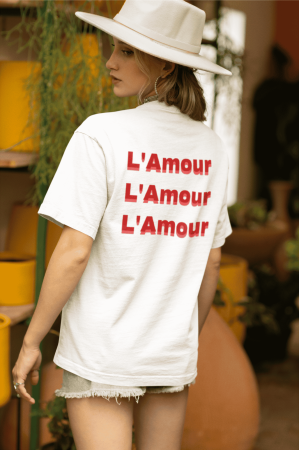 Colectia Words - Tricou oversized  din bumbac organic L'amour