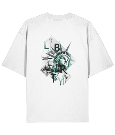 Colectia Trendy - Tricou  oversized din bumbac organic  Liberty
