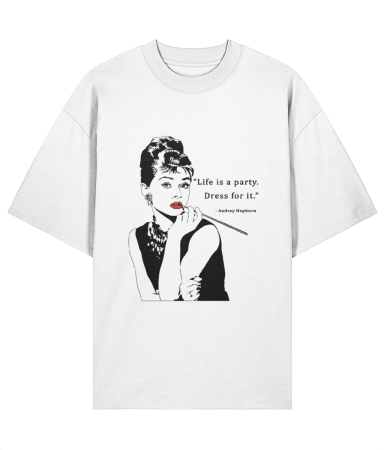Tricouri pentru femei - Tricou  oversized din bumbac organic Life is a party dress for it