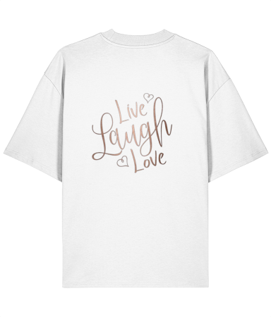 Tricouri pentru femei - Tricou oversized  din bumbac organic Live laught love