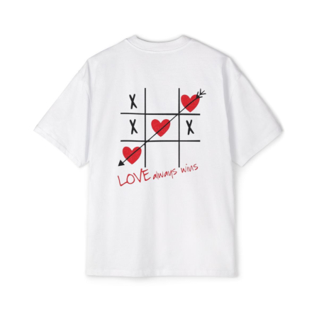 Tricouri pentru femei - Tricou oversized din bumbac organic Love always win