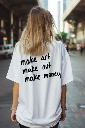 Tricouri unisex - Tricou oversized  din bumbac organic Make art