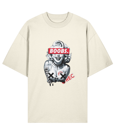 Tricouri pentru barbati - Tricou  oversized din bumbac organic  Marilyn  Monroe