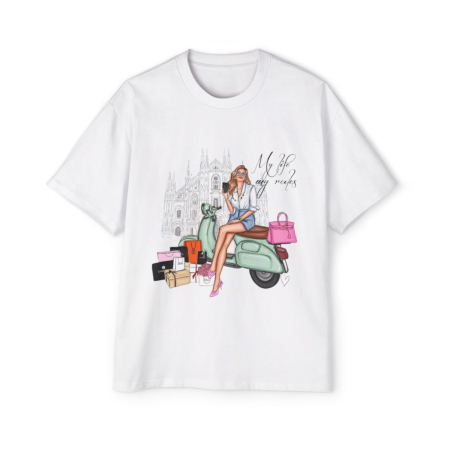 Tricouri pentru femei - Tricou oversized din bumbac organic My rules