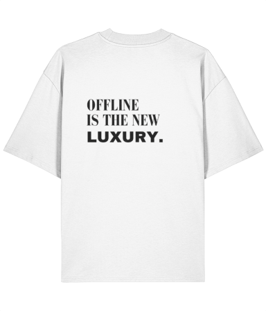 Colectia Words - Tricou oversized  din bumbac organic Offline is new luxury