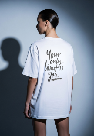 Tricouri unisex - Tricou oversized din bumbac organic  Only limits is you
